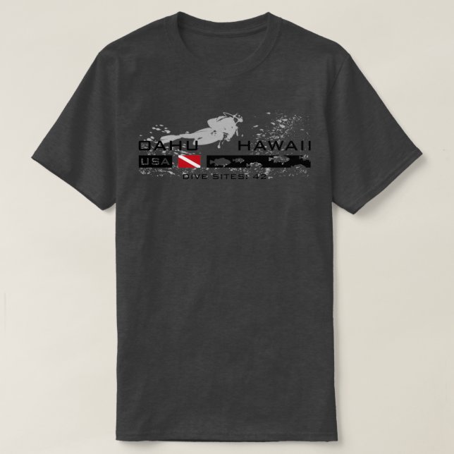 T-shirt Scuba Diver Oahu Hawaii (Design devant)