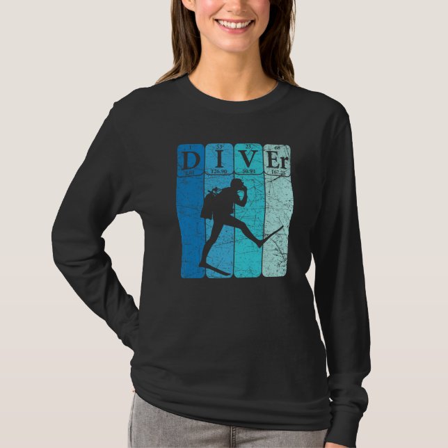 T-shirt Scuba Diver Periodic Table Elements Scuba Diving R (Devant)