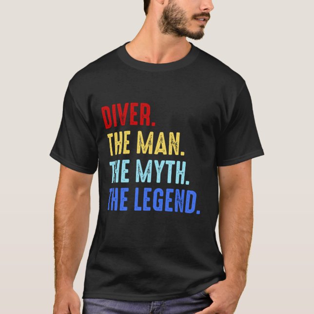 T-shirt Scuba Diving Man Myth Legend Diver Diver Funny Gif (Devant)