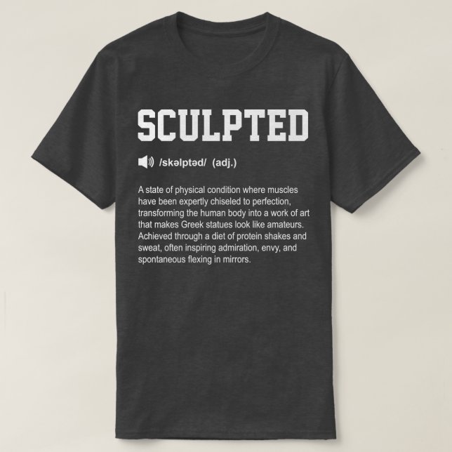 T-shirt Sculpted Funny Dictionary Gym Signification (Design devant)