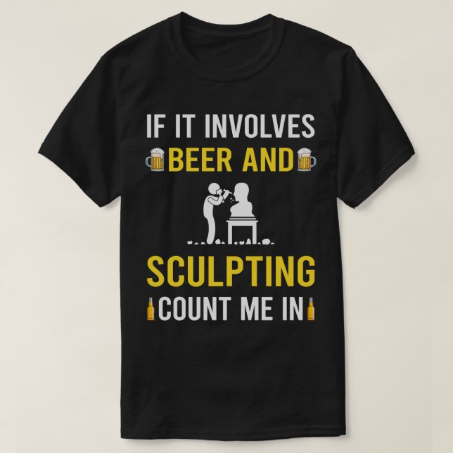 T-shirt Sculpture De Bière Et Sculpteur (Design devant)