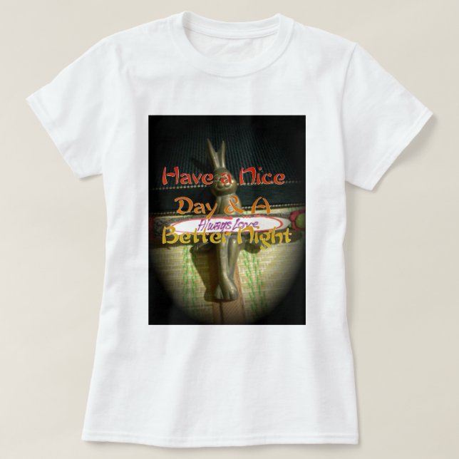 T-shirt Sculpture de lapin de bronze avec citations inspir (Design devant)