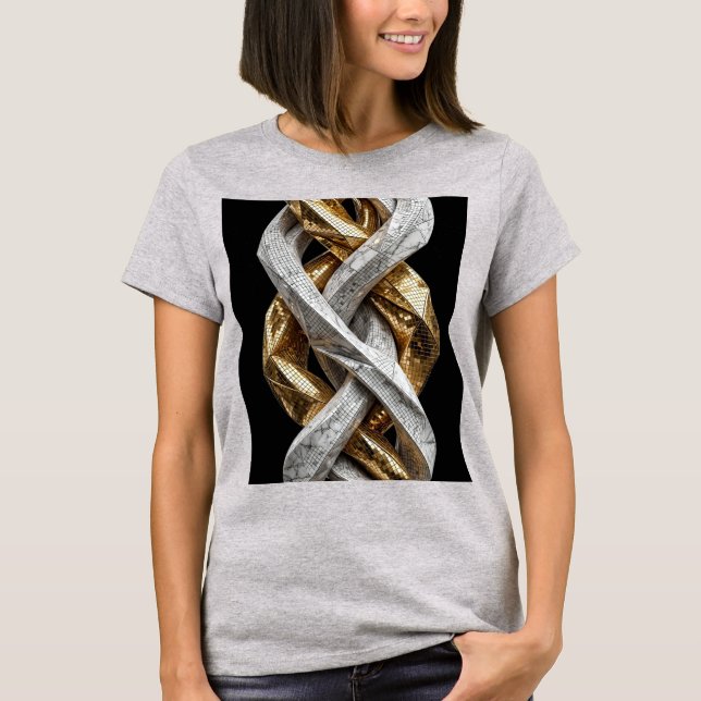 T-shirt Sculpture de ruban mosaïque de luxe | Inter 3D Pre (Devant)
