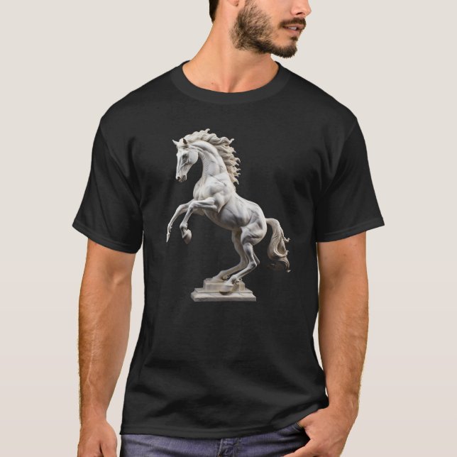 T-shirt Sculpture de statue de cheval (Devant)