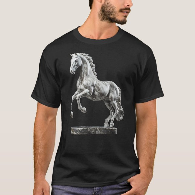 T-shirt Sculpture de statue de cheval 1 (Devant)