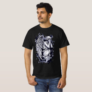 T-shirt Sculpture d'un ange larmant - avec des éclaboussur