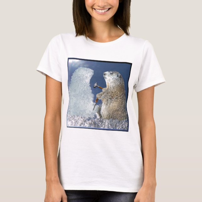 T-shirt Sculpture en glace de jour de Groundhog (Devant)