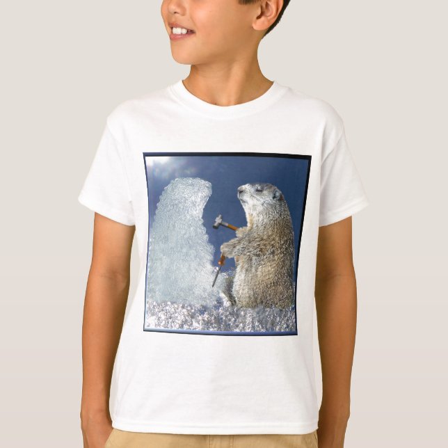 T-shirt Sculpture en glace de jour de Groundhog (Devant)