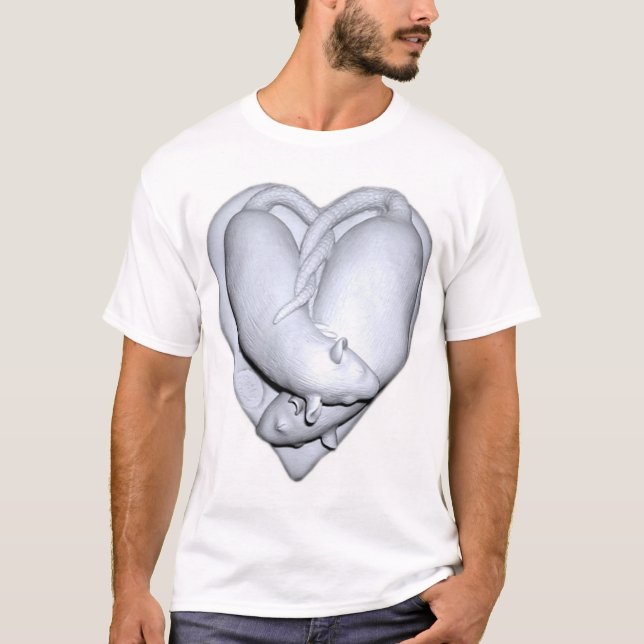 T-shirt Sculpture en rats d'amoureux (Devant)