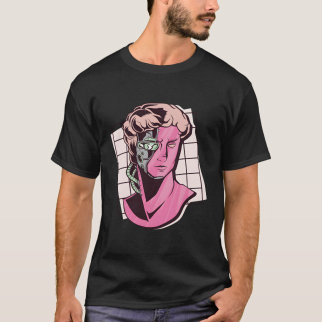 T-shirt Sculpture futuriste à demi-visage (Devant)
