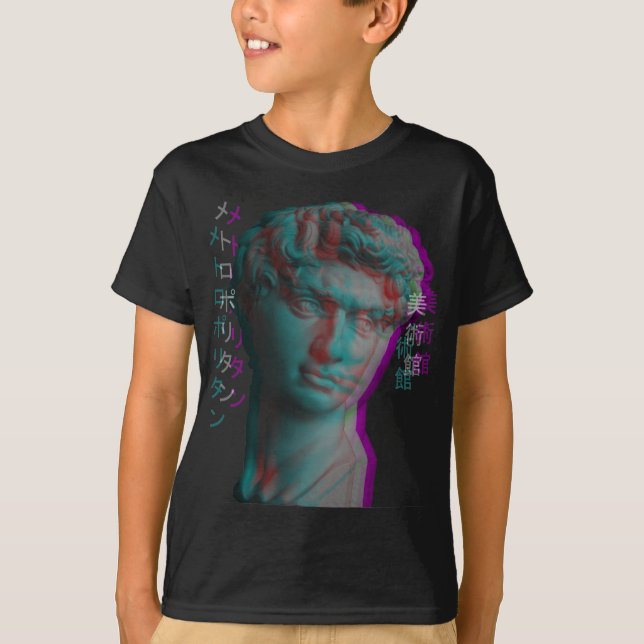 T-shirt Sculpture grecque antique Vaporwave Statue Head (Devant)