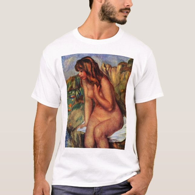 T-shirt Se baigner posé sur une roche par Pierre-Auguste (Devant)