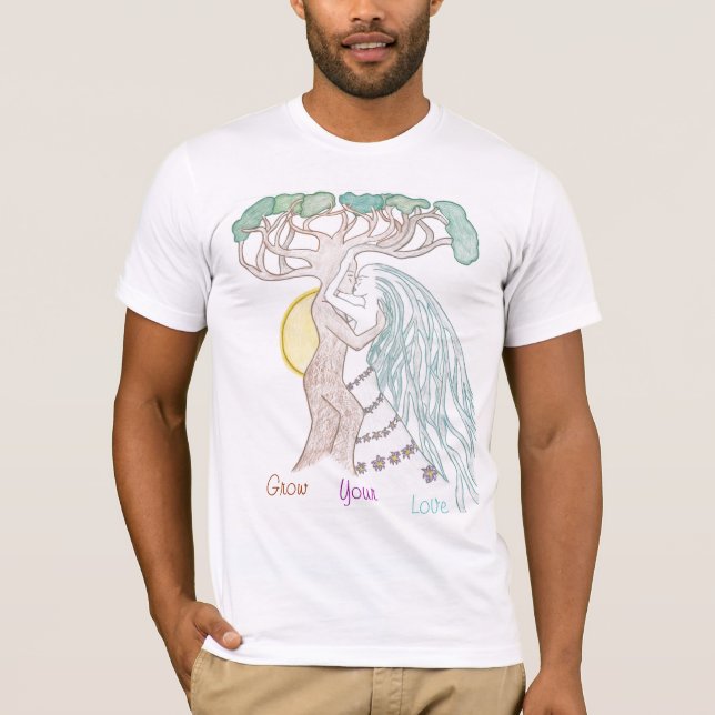 T-shirt Se bécoter des couples d'arbre (Devant)
