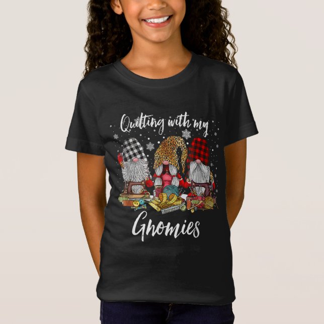 T-Shirt Se Cacher Avec Mes Gnomies Fêtes De Noël (Devant)