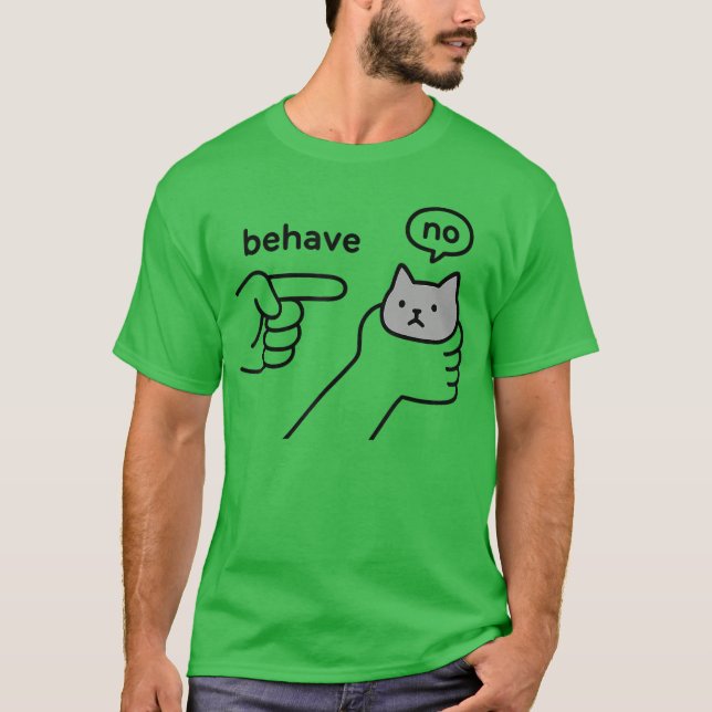 T-shirt Se comporter sans cadeau de design de dessin animé (Devant)