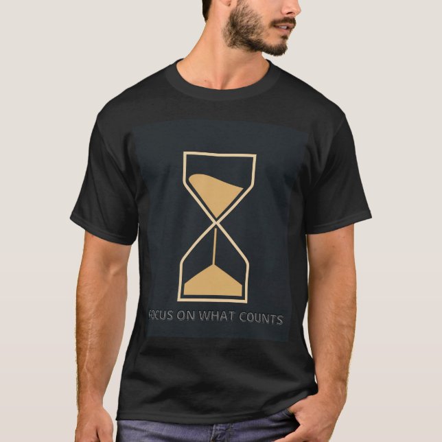 T-shirt Se concentrer sur ce qui compte Sablier Or Minimal (Devant)