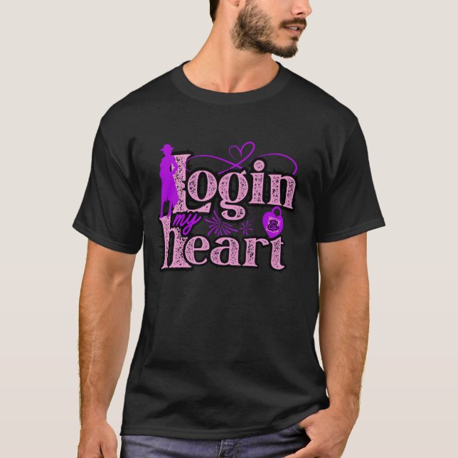 T-shirt Se connecter à mon cœur : Conception romantique et (Devant)