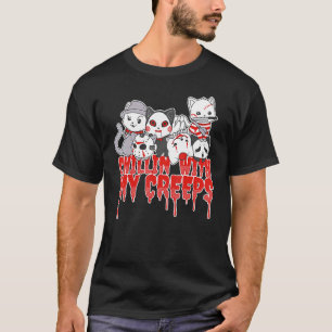 T-shirt Se Détendre Avec Mes Crépus Cat Horreur Tueur en S