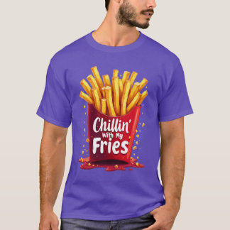 T-shirt Se détendre avec mes frites garçon de nourriture a