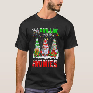 T-shirt Se détendre avec mes gnomes Père Noël Gnome de jar
