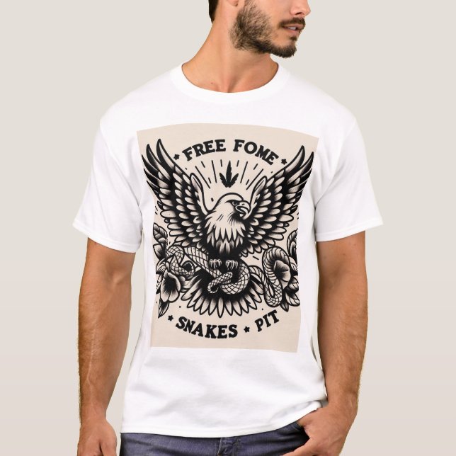 T-shirt Se lever au-dessus du serpent du serpent (Devant)