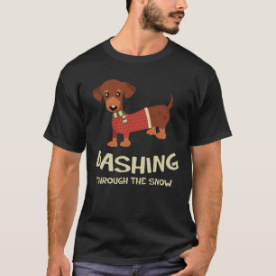 T-shirt Se précipiter par Noël de chien de teckel de nei