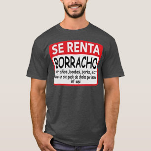 T-shirt Se Renta Borracho Mens Graphic Funny Espagnol
