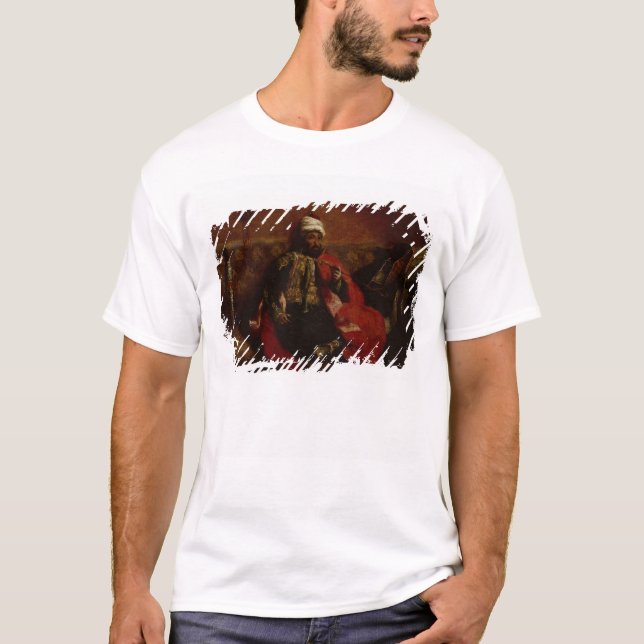 T-shirt Se reposer de tabagisme de Turc sur un sofa, (Devant)