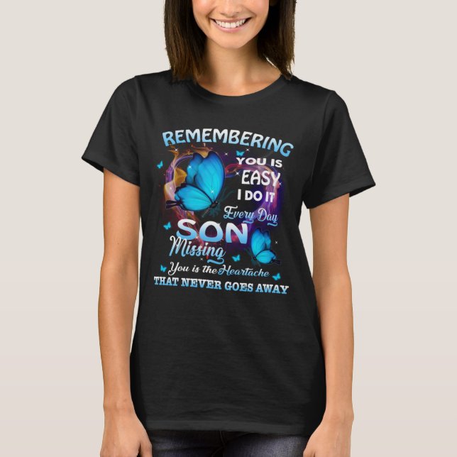 T-shirt Se Souvenir De Mon Fils Dans Le Ciel Fils Manquant (Devant)