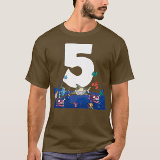 T-shirt Sea Animaux Fish Aquarium 5e anniversaire Theme Pa