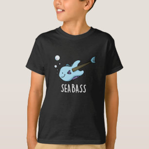 T-shirt Sea Bass Funny Bass Guitare Poisson Pun Dark BG