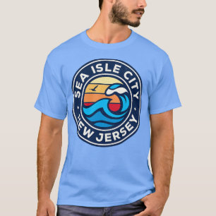 T-shirt Sea Isle City New Jersey Nj Nautical Waves 2