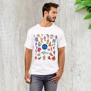 T-shirt Sea Life Animaux Colorful Ocean Caractères