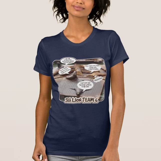 T-shirt Sea Lion Team 6 Drôle Ocean Life Slogan (Devant)