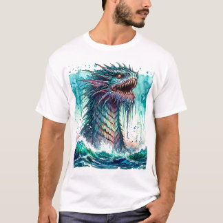 T-shirt Sea Monster Rising Ocean Horrror