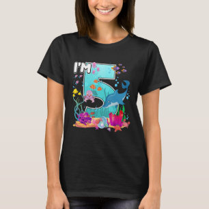 T-shirt Sea Ocean fish kids i`m 5 anniversaire garçons fil