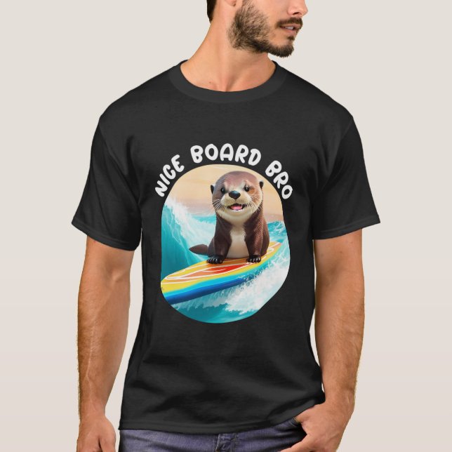 T-shirt Sea Otter 841 Surfboard Thief California Surfer So (Devant)