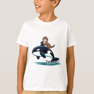 T-shirt Sea Otter Riding Orca Costume Amoureux des animaux