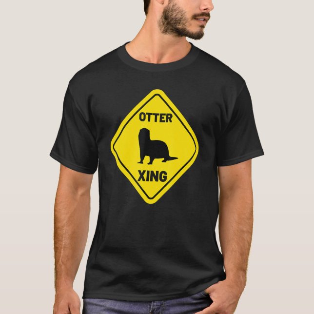 T-shirt Sea Otter Xing  Animal  Women's River Otter (Devant)