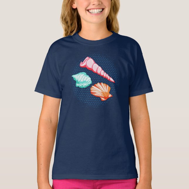 T-shirt Sea Shells Sandy Beach Vacances (Devant)