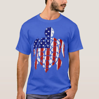 T-shirt Sea Turtle 4th of July American Flag
