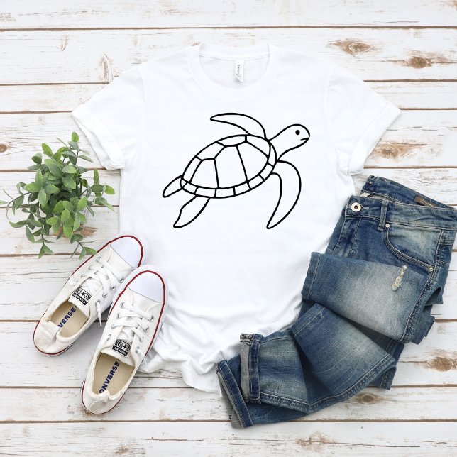 T-shirt Sea Turtle Line Art – Minimalist Marine Animal (Créateur téléchargé)