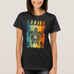 T-shirt Sea Turtle Retro Caribe Thème Famille Vacances