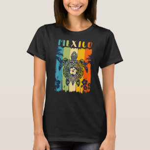 T-shirt Sea Turtle Retro Mexique Thème Famille Vacances