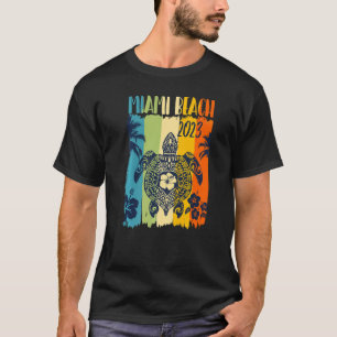 T-shirt Sea Turtle Retro Miami Beach Floride Famille Vacat