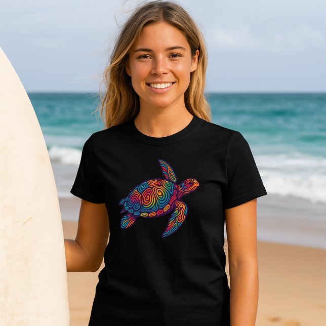 T-shirt Sea Turtle Retro Psychedelic Art (Créateur téléchargé)