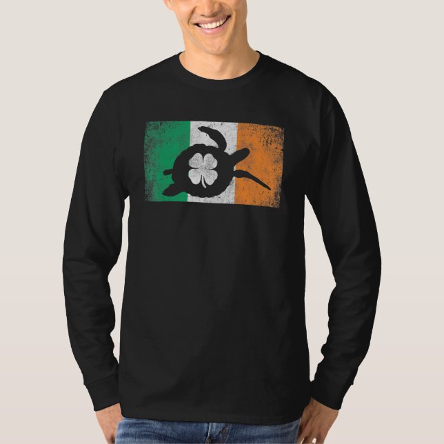 T-shirt Sea Turtle St Patrick's Day Irish Flag Ireland Sai (Devant)