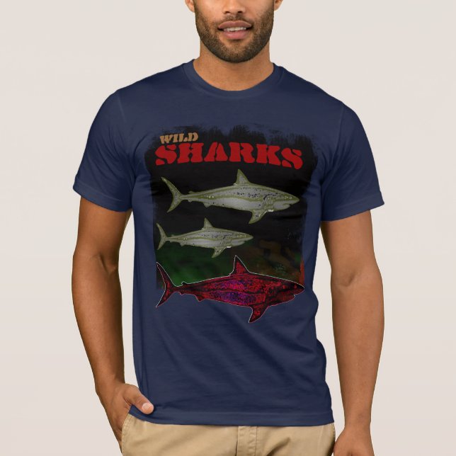 T-shirt sea wild Sharks tee cool (Devant)