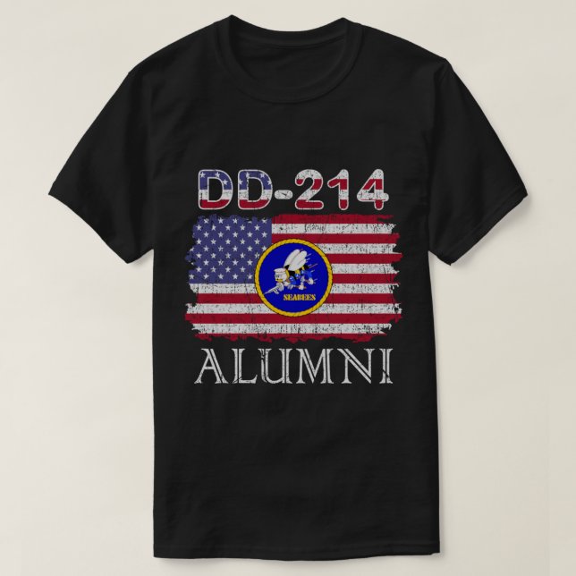 T-shirt Seabees Alumni Dd-214 Seabees Veteran Dd214 Gift T (Design devant)
