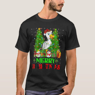 T-shirt Seagull Christmas Tree Lights Holiday Père Noël Se